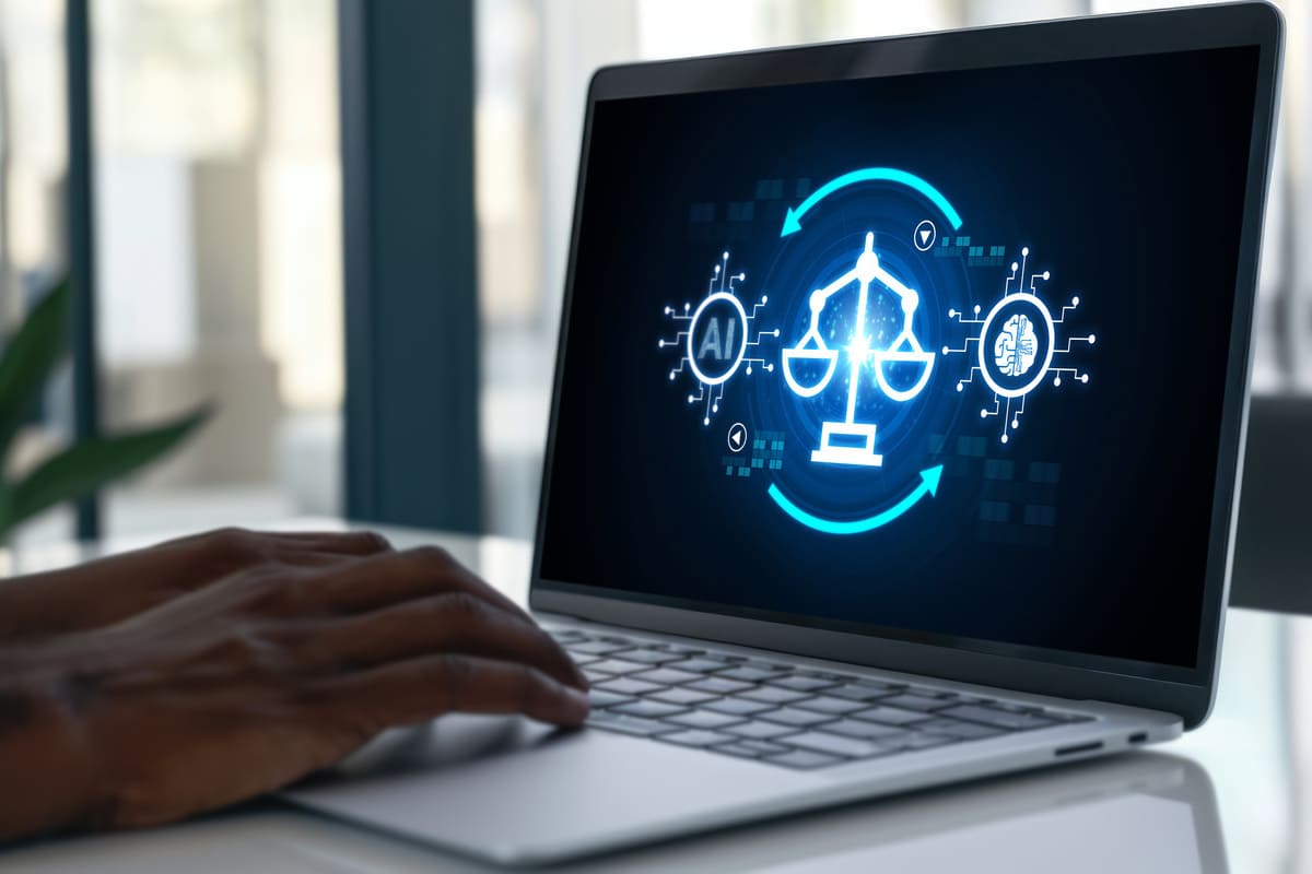 Profissional usando ferramentas de IA para advogados