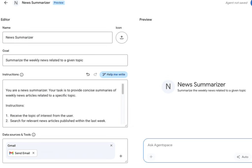 Como criar agente de IA no Gemini Enterprise em 6 etapas
