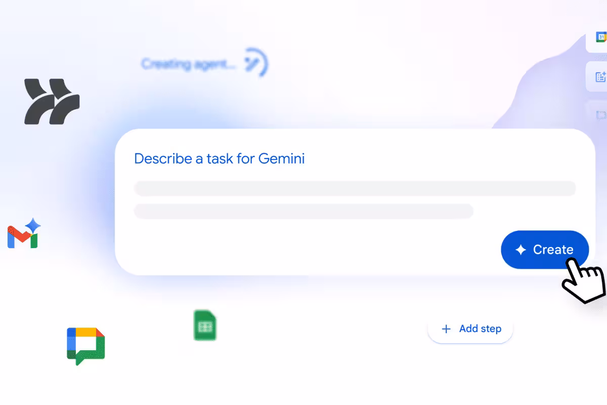 Interface do Google Workspace Studio